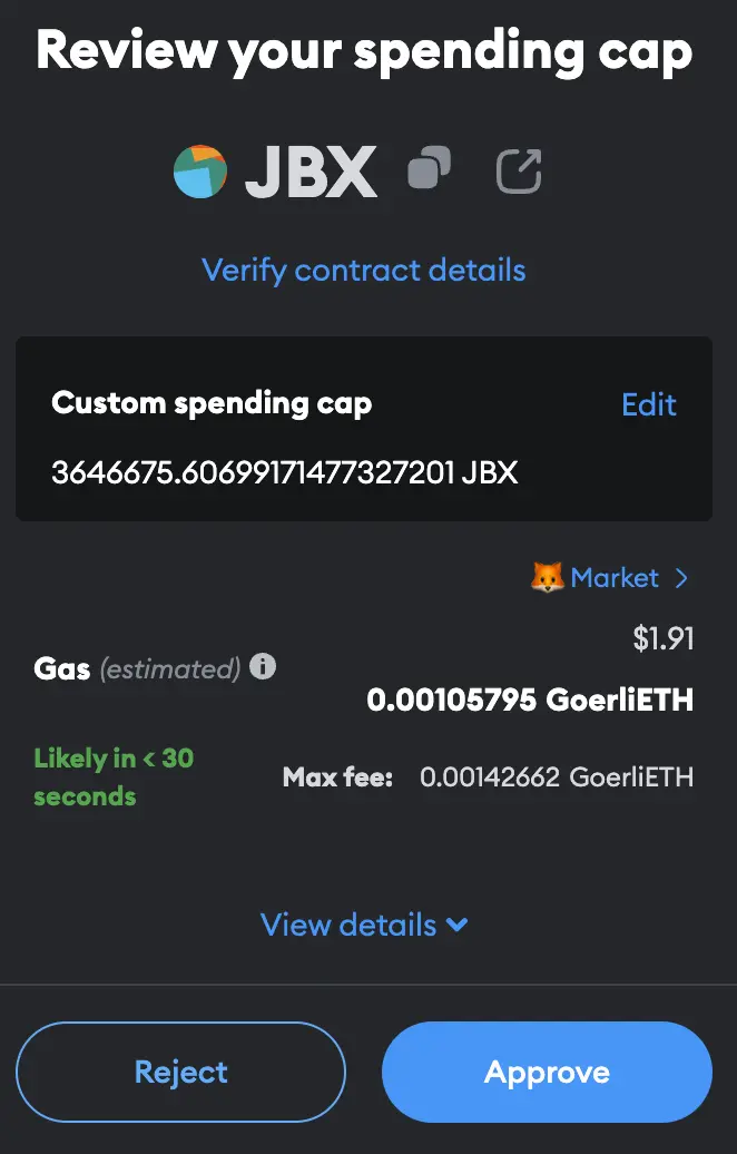 Metamask set spending cap part 2