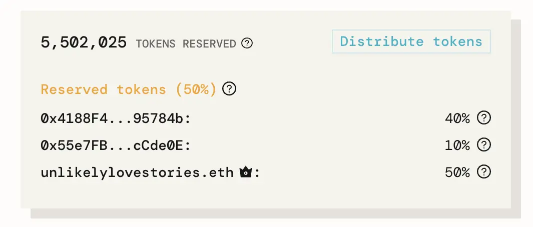 StudioDAO Reserved Token Allocation