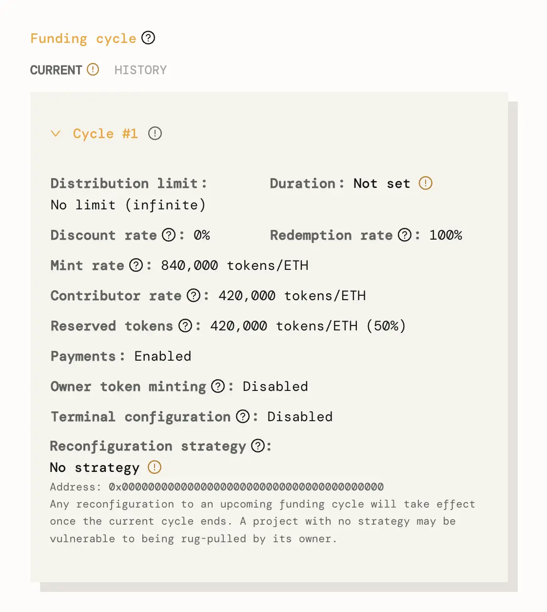 StudioDAO Funding cycle configuration