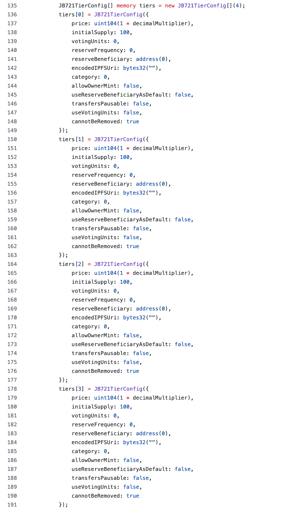 setting the tiers of naked NFTs